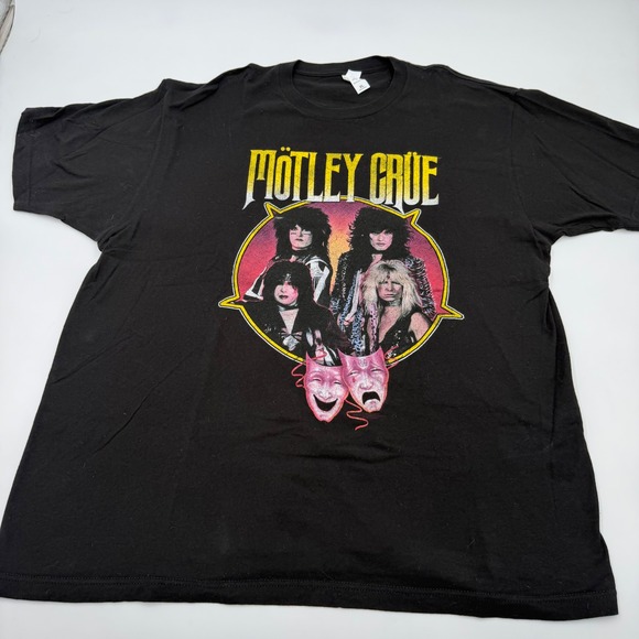 Tultex Other - Motley Crue Tultex Black Graphic T-Shirt Mens XL Rock Band Theater Masks 202